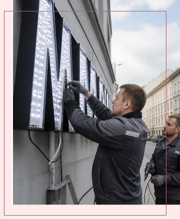 Изготовление и монтаж светодиодных LED вывесок в Качканаре